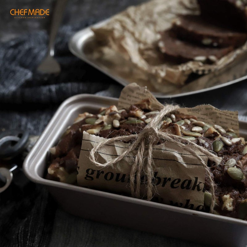 CHEFMADE Mini Loaf Pan Set, 5.5-Inch 4Pcs Non-Stick Rectangle Bread and Cake Bakeware for Oven and Instant Pot Baking (Champagne Gold) - Image 3